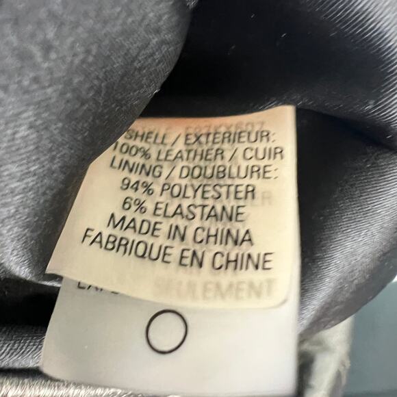 Elie Tahari Asphalt Black Mini Shift Dress Leather Split Neck Back Zip Size 6 - Picture 9 of 11